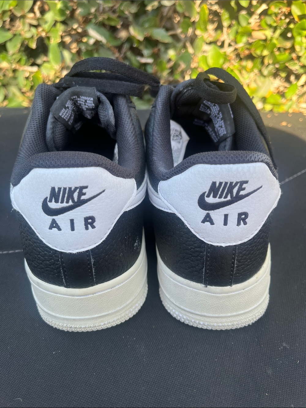 Nike Black Leather Sneakers with White Swoosh - Picture 3 of 4